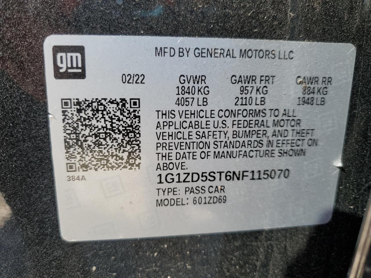 2022 CHEVROLET MALIBU