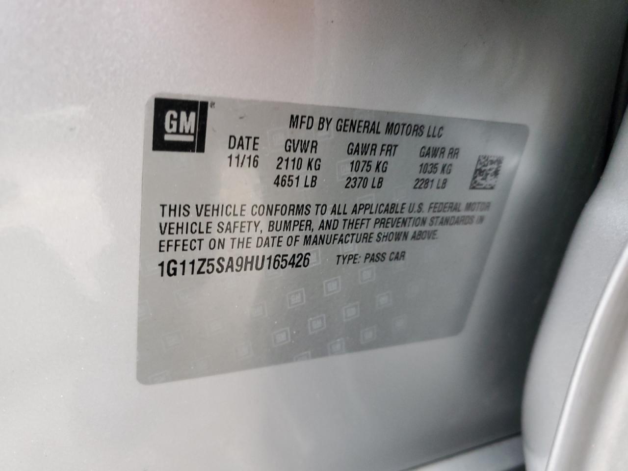 2017 CHEVROLET IMPALA