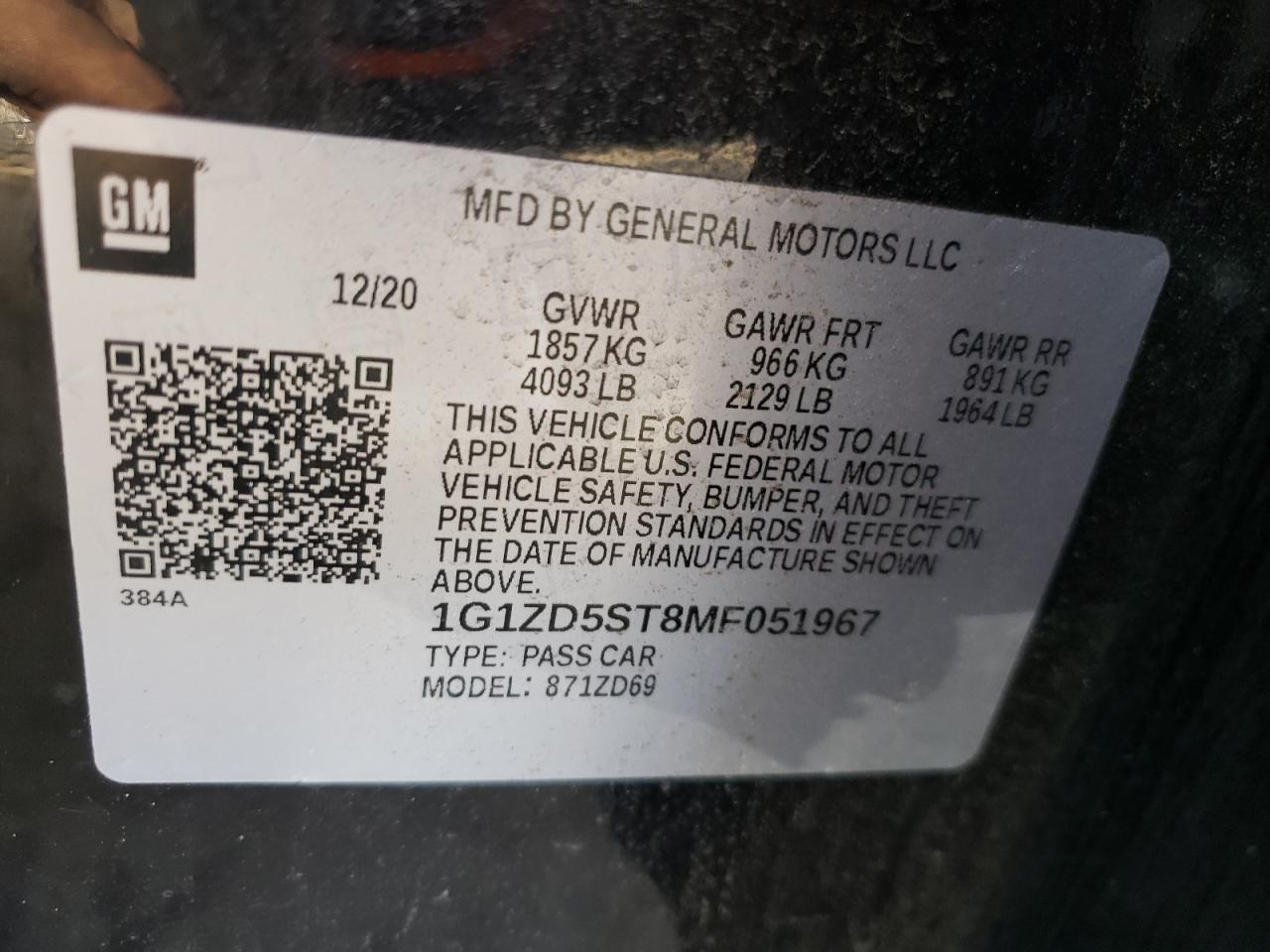 2021 CHEVROLET MALIBU