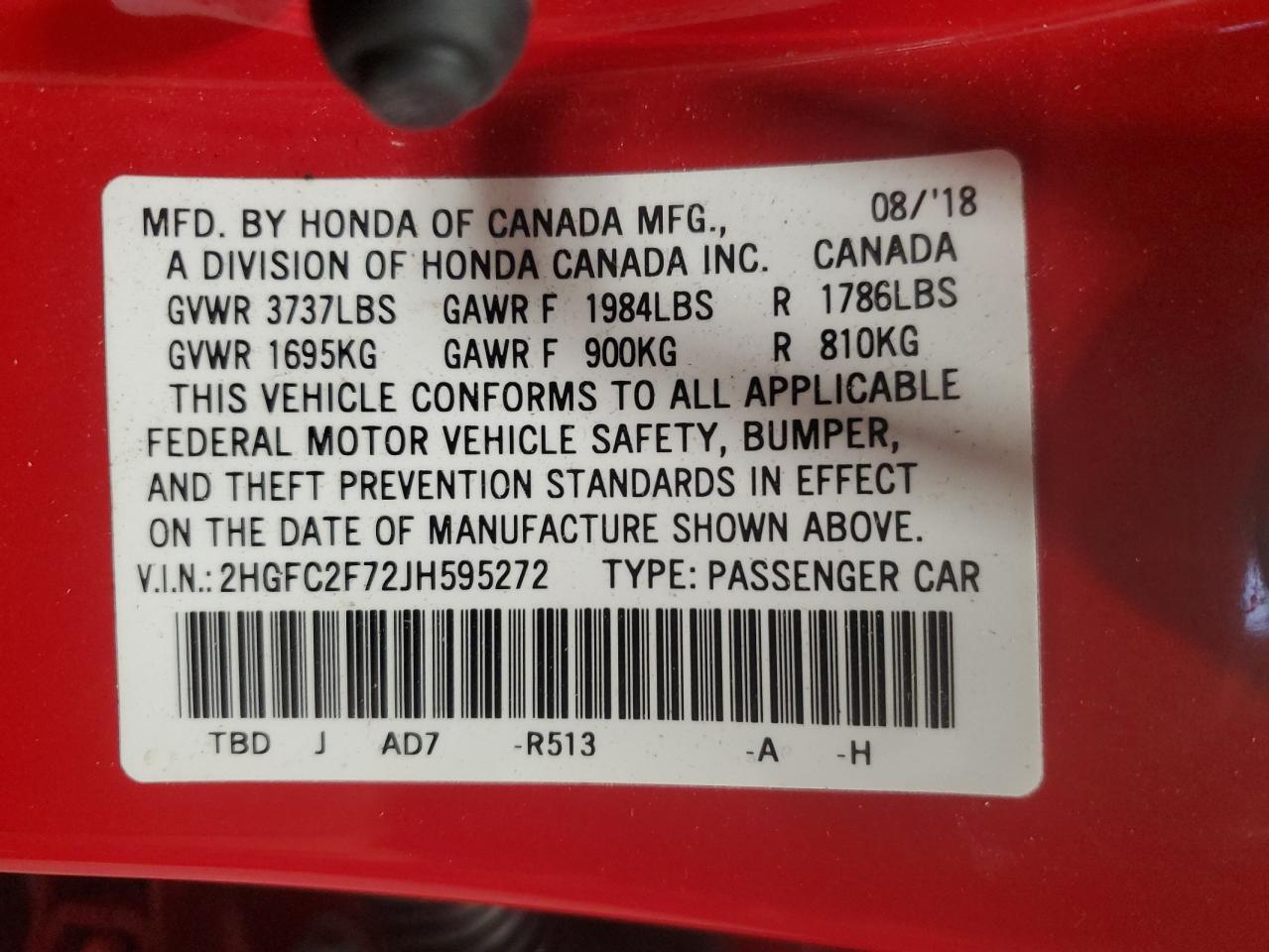 2018 HONDA CIVIC