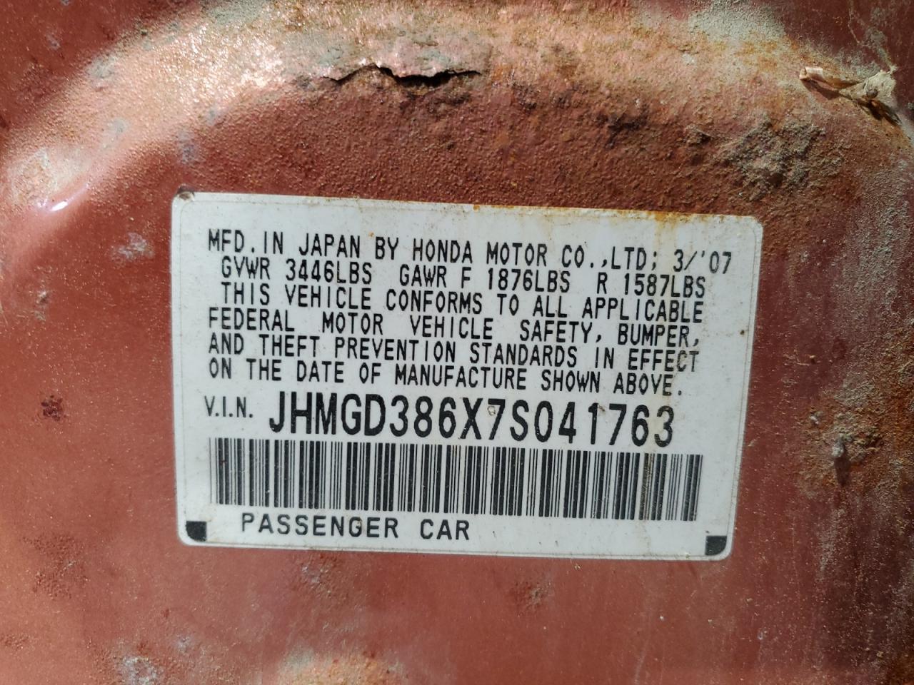 2007 HONDA FIT