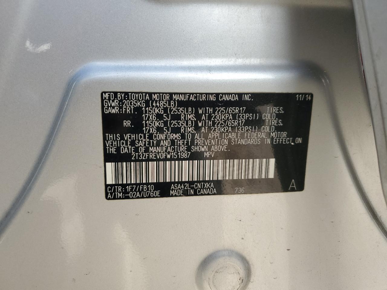2015 TOYOTA RAV4