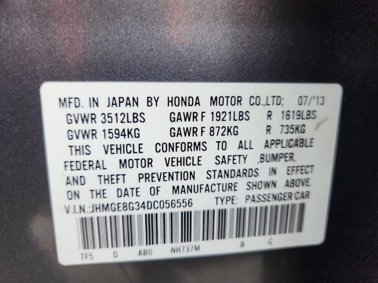 2013 HONDA FIT