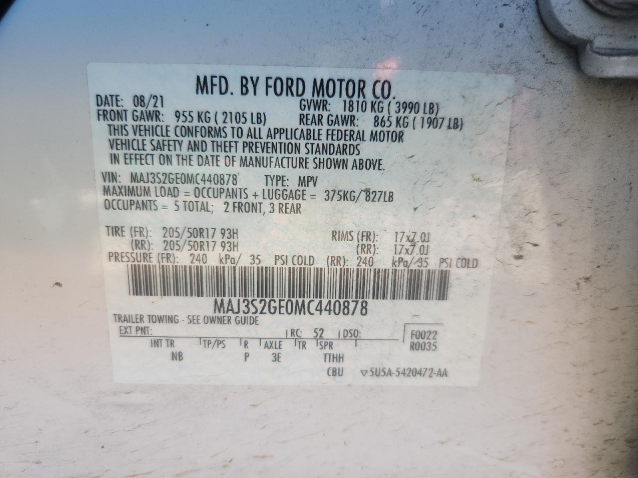 2021 FORD EcoSport