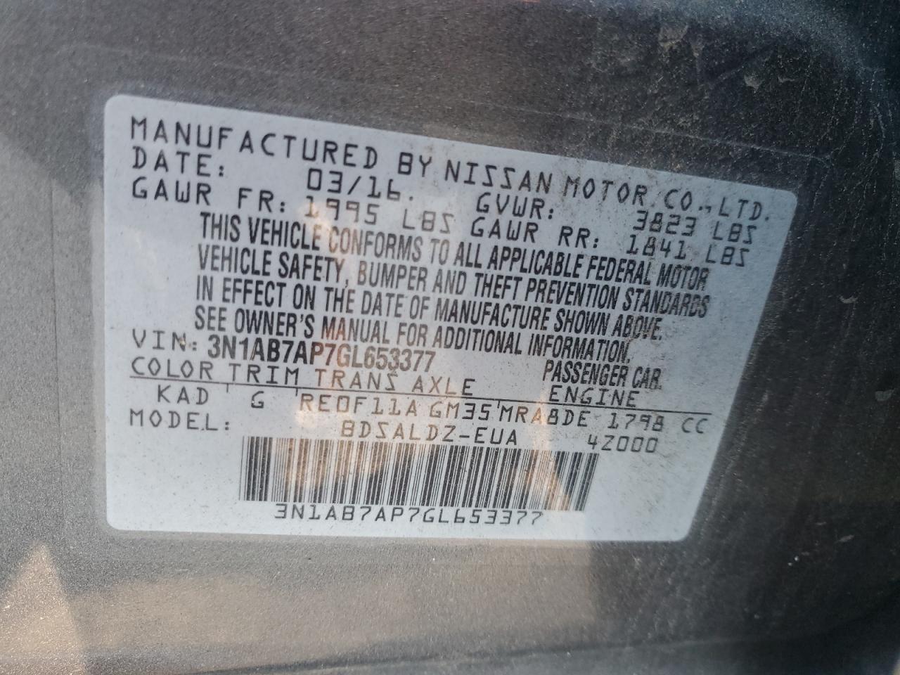 2016 NISSAN SENTRA