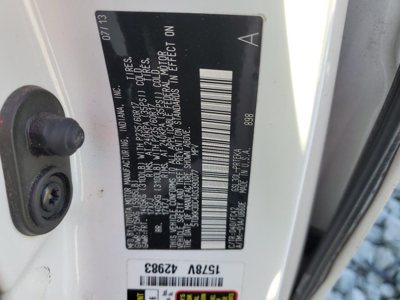 2013 TOYOTA SIENNA