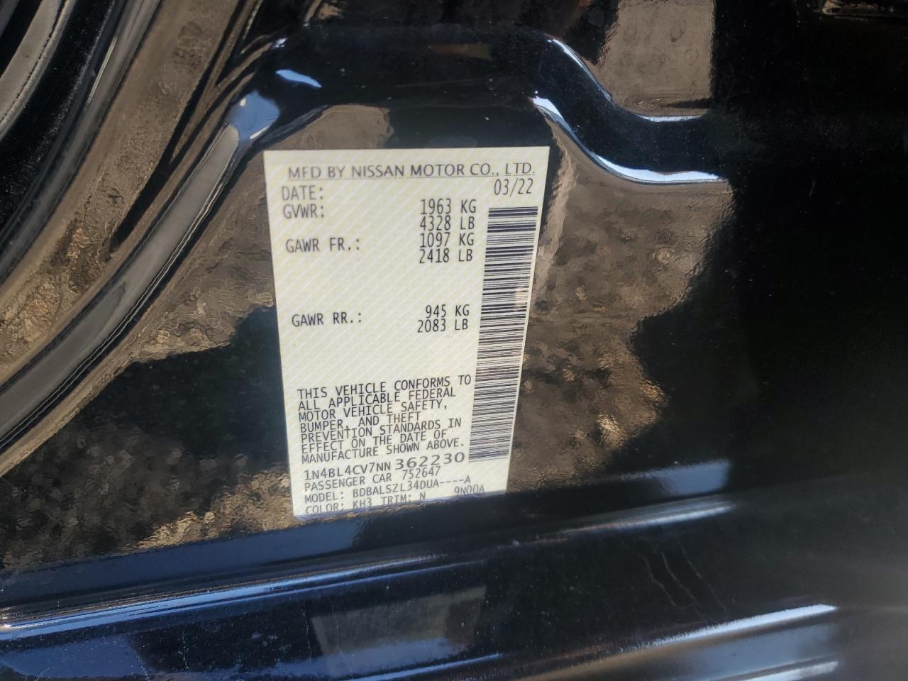 2022 NISSAN ALTIMA