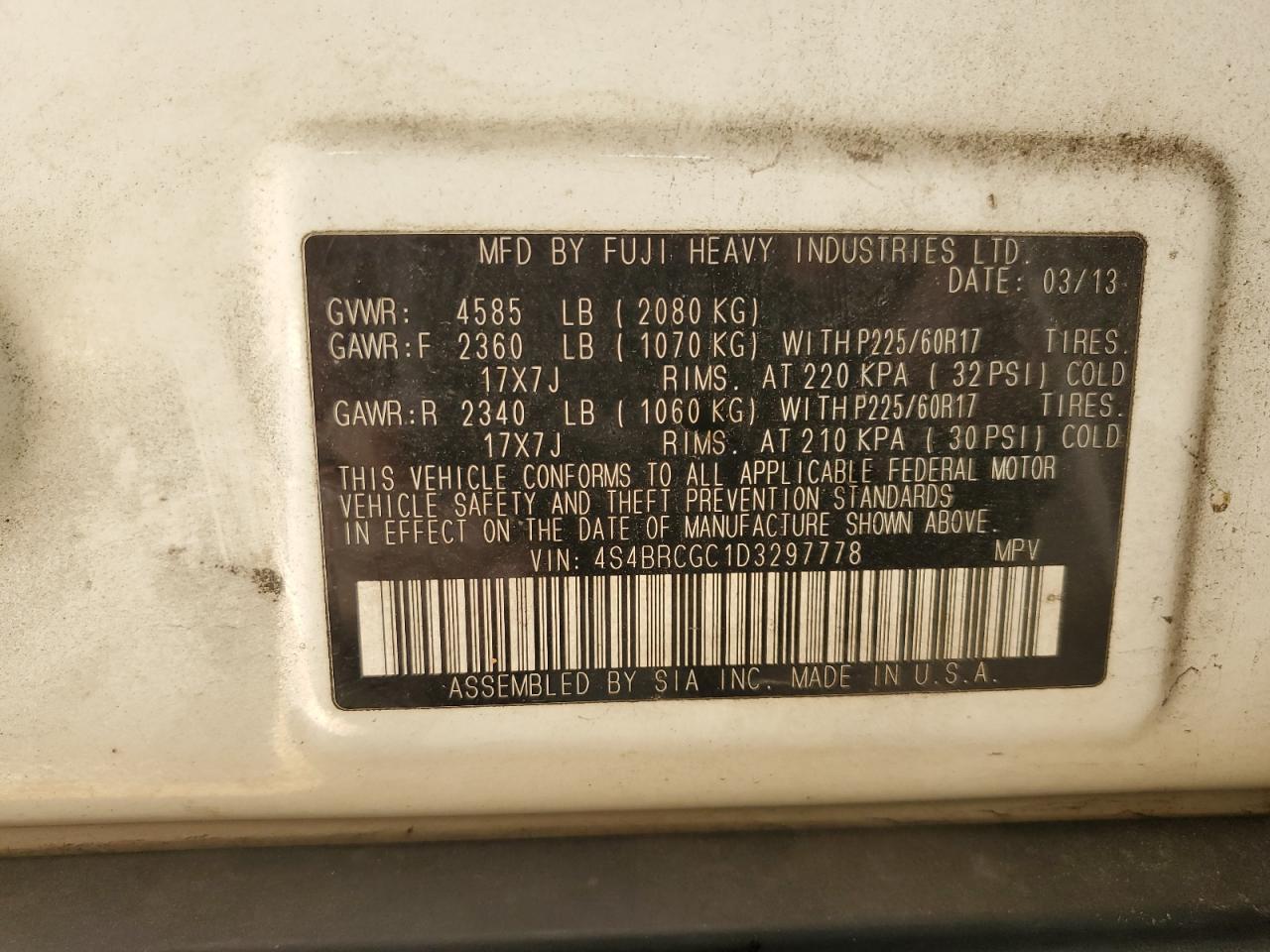 2013 SUBARU Outback