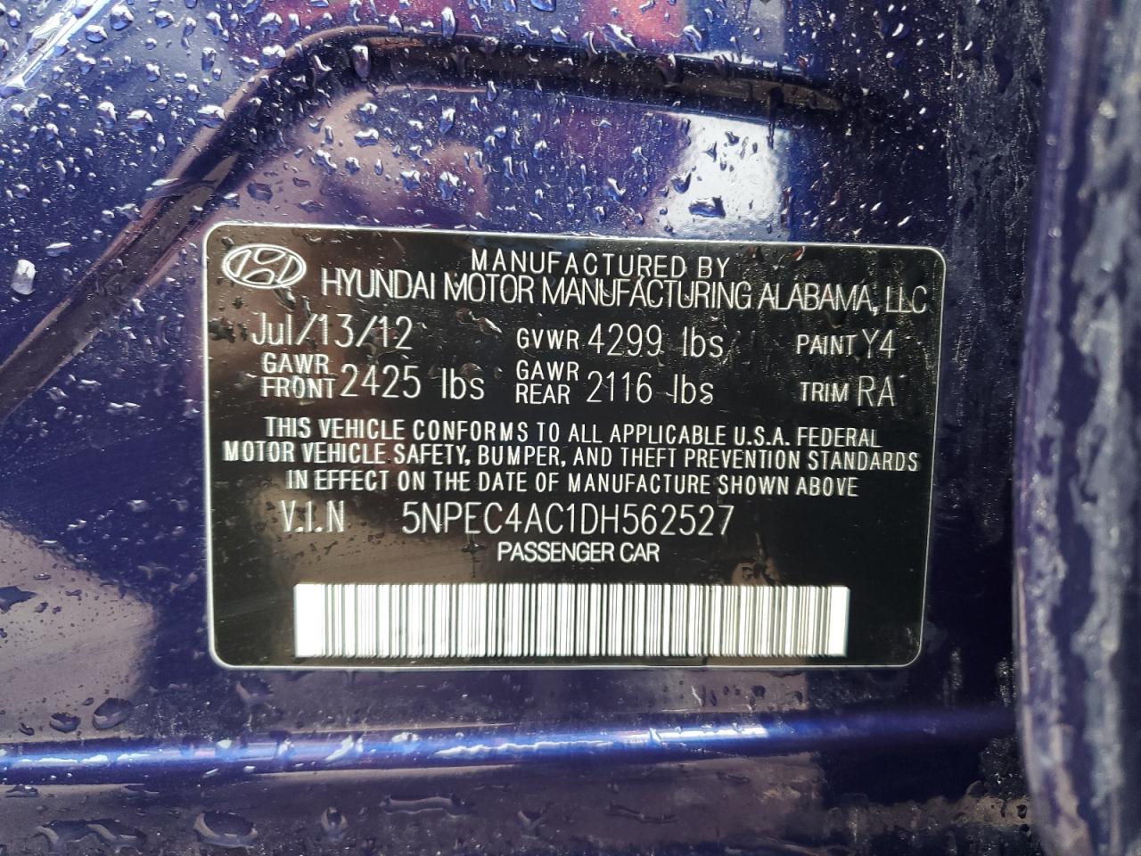 2013 HYUNDAI SONATA