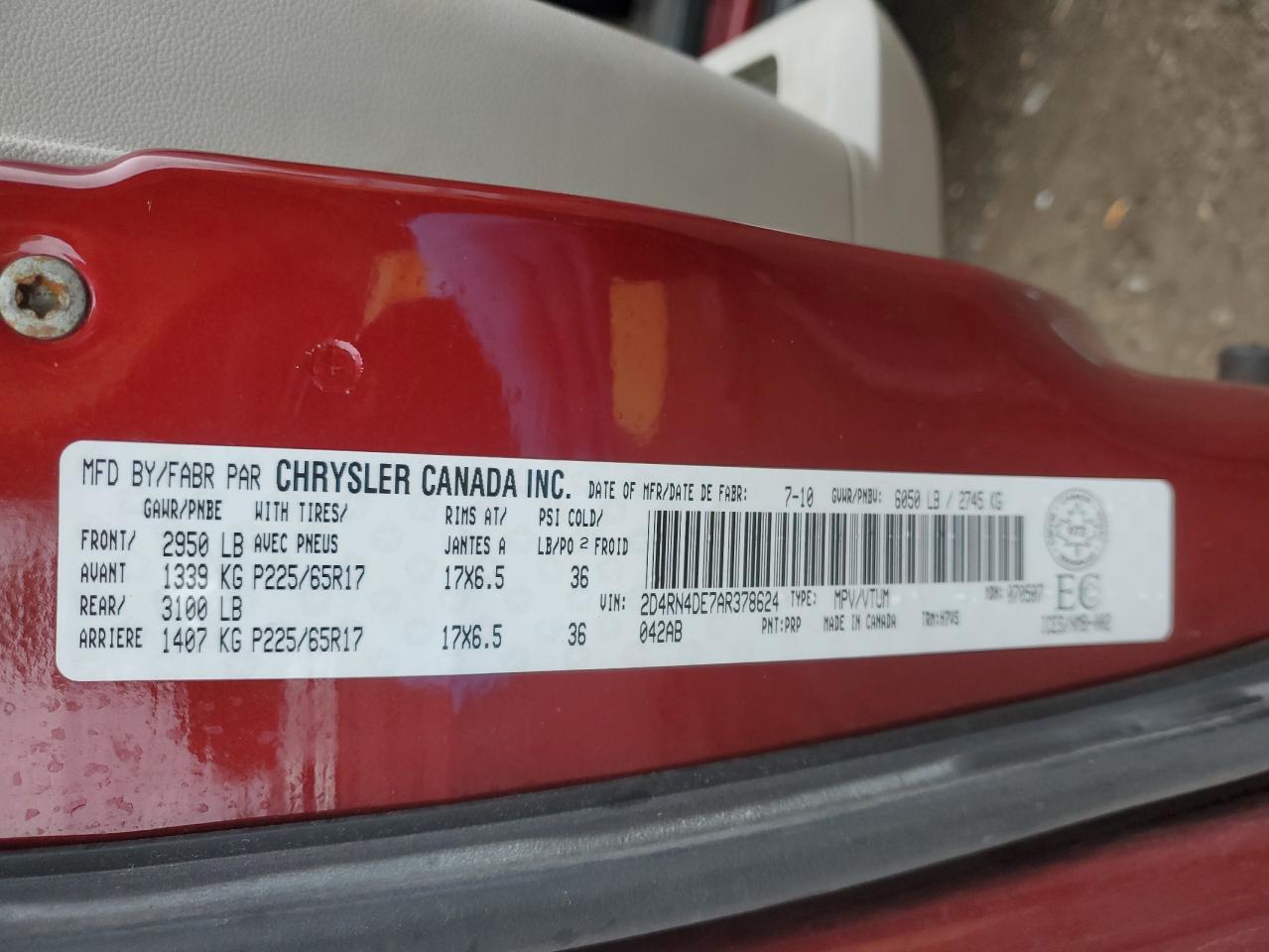 2010 DODGE GRAND CARAVAN