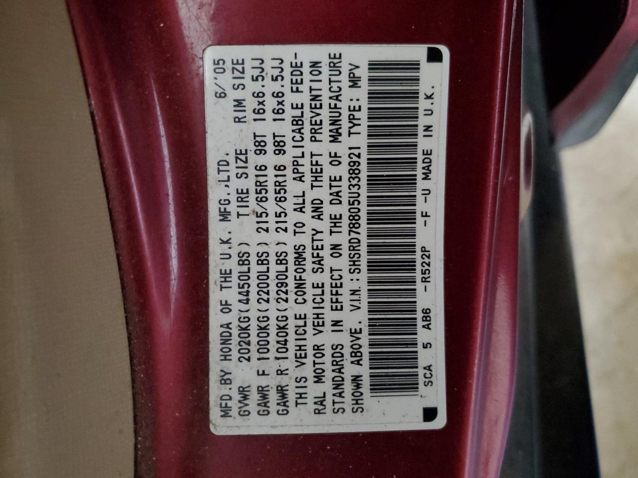 2005 HONDA CR-V