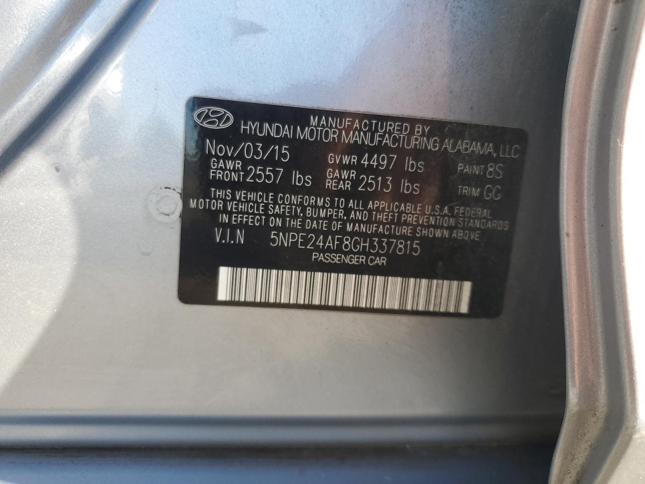2016 HYUNDAI SONATA