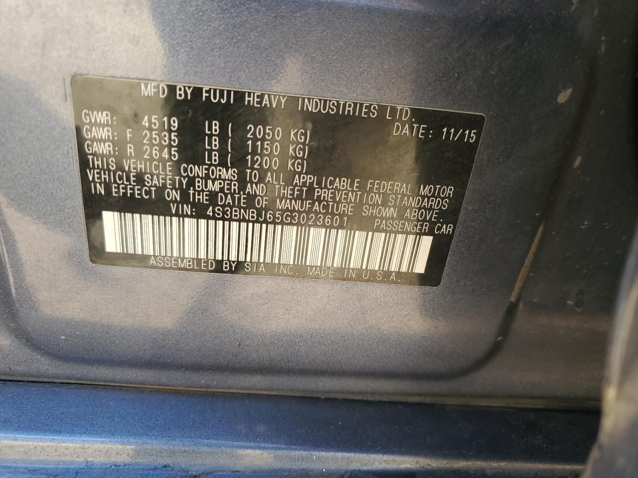 2016 SUBARU Legacy