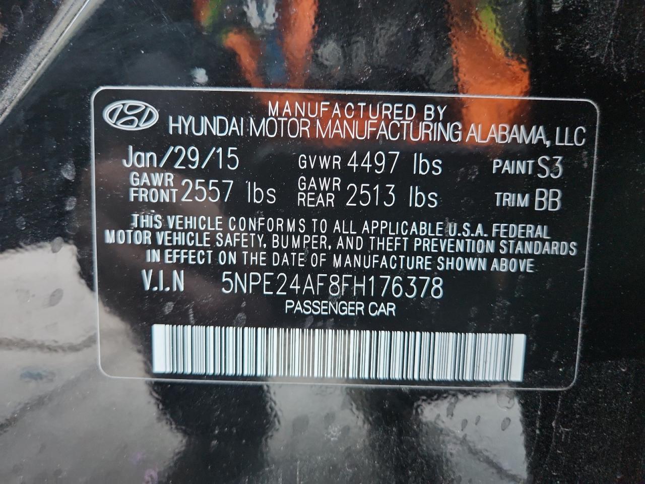 2015 HYUNDAI SONATA