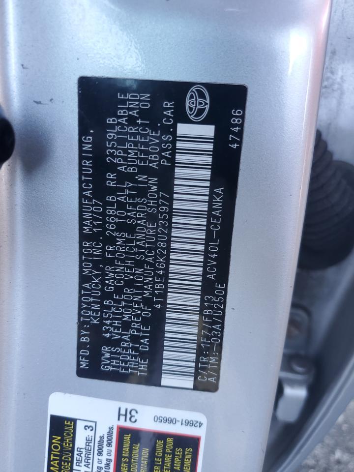 2008 TOYOTA CAMRY