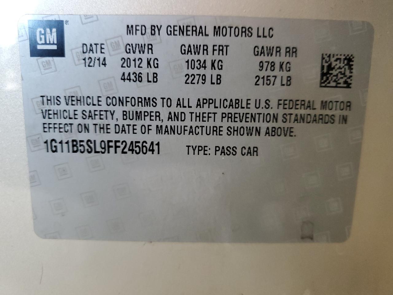 2015 CHEVROLET MALIBU