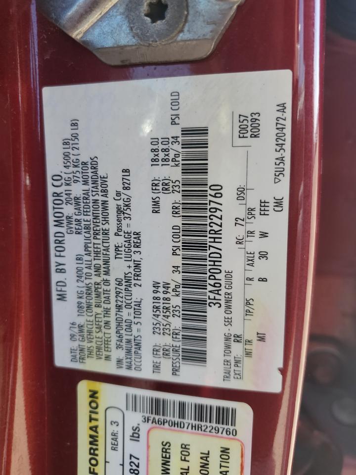 2017 FORD FUSION
