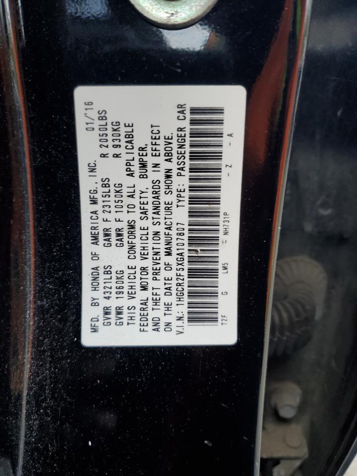 2016 HONDA ACCORD