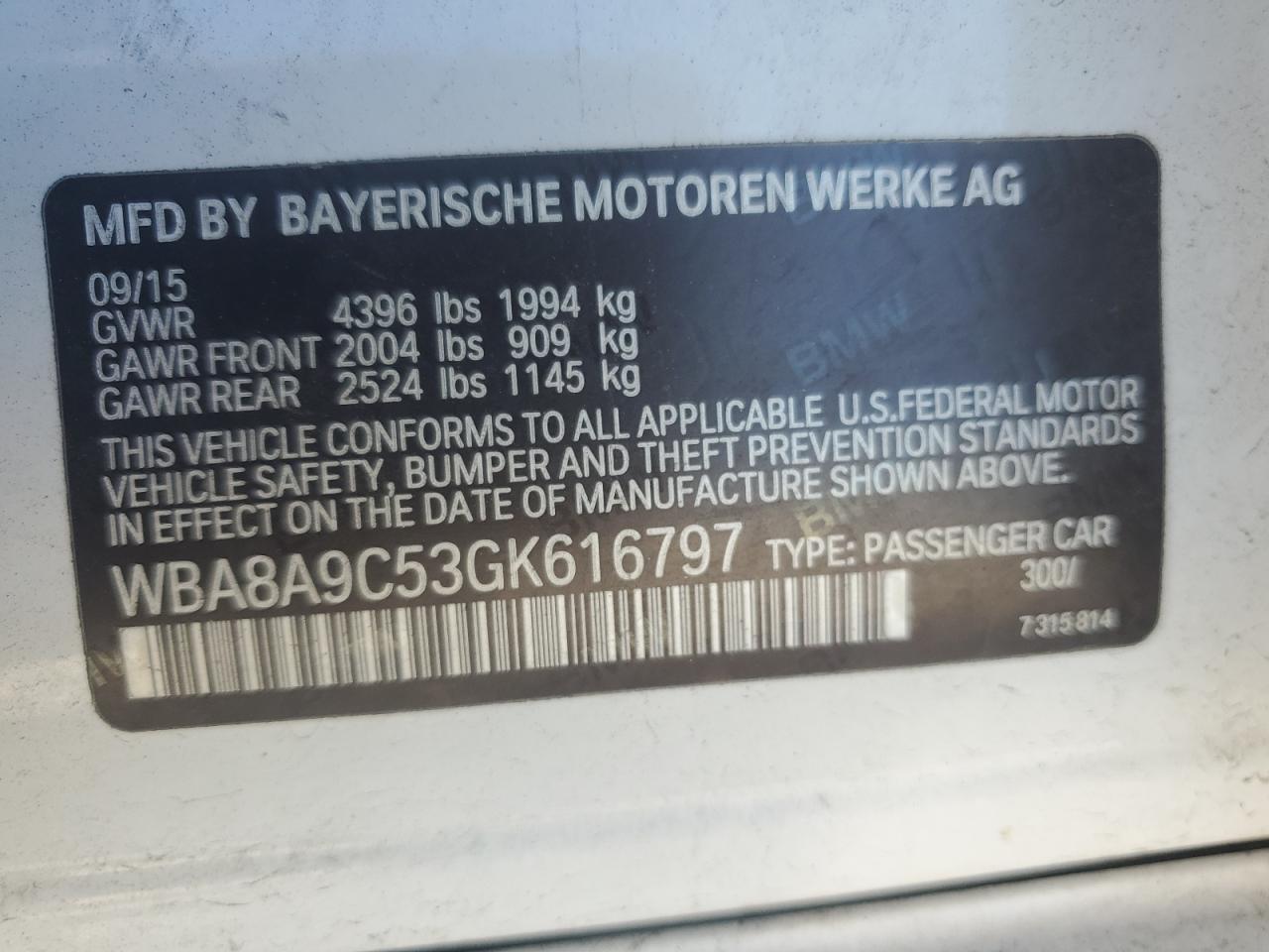 2016 BMW 3 SERIES