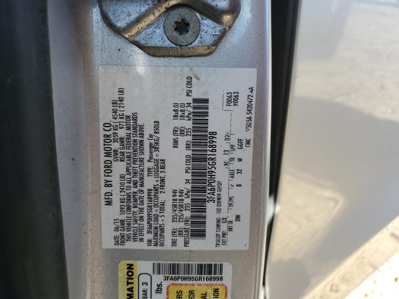 2016 FORD FUSION