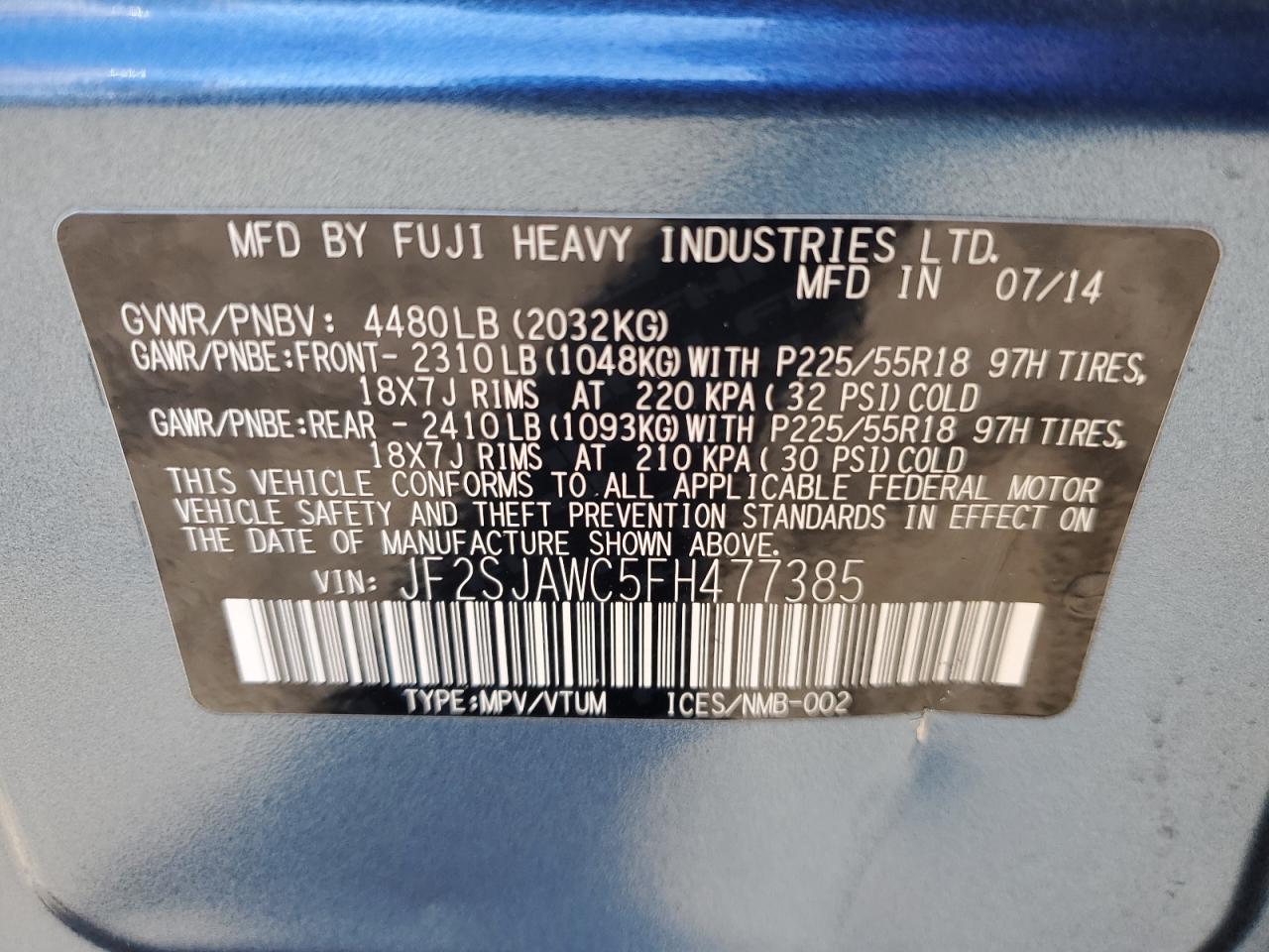 2015 SUBARU FORESTER