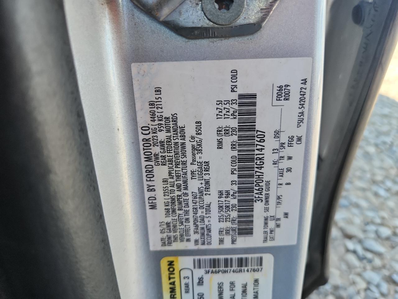2016 FORD FUSION