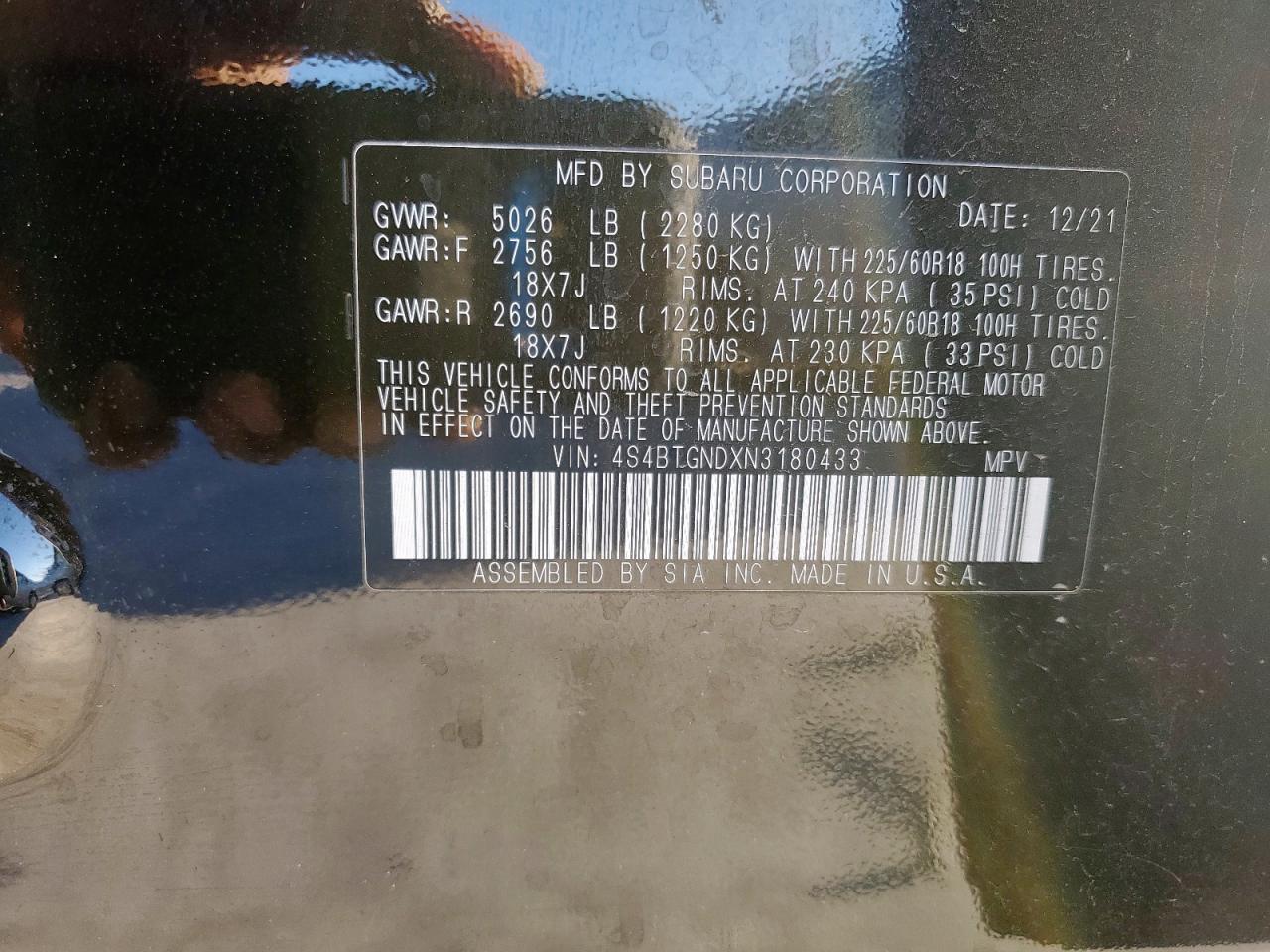 2022 SUBARU Outback
