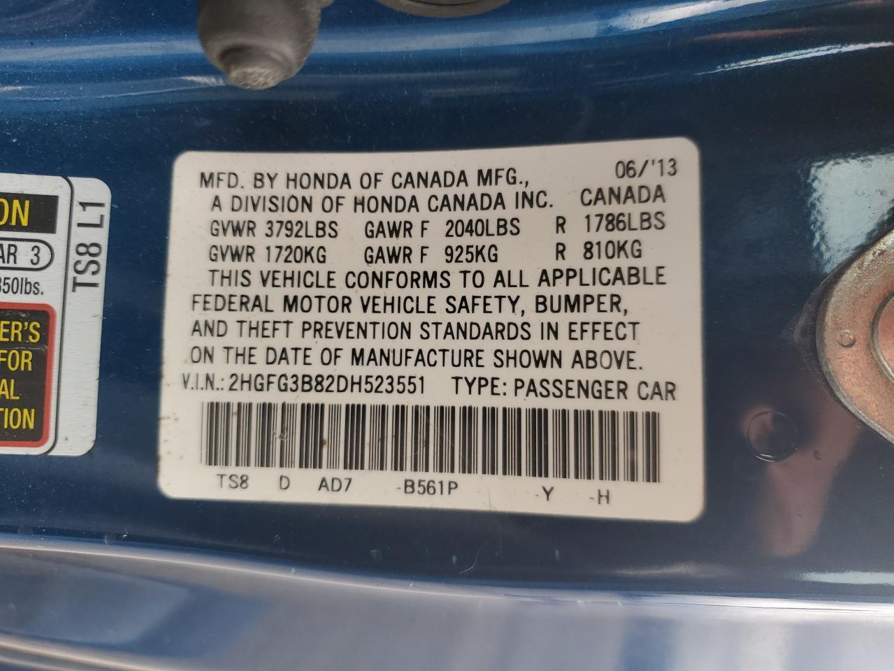 2013 HONDA CIVIC
