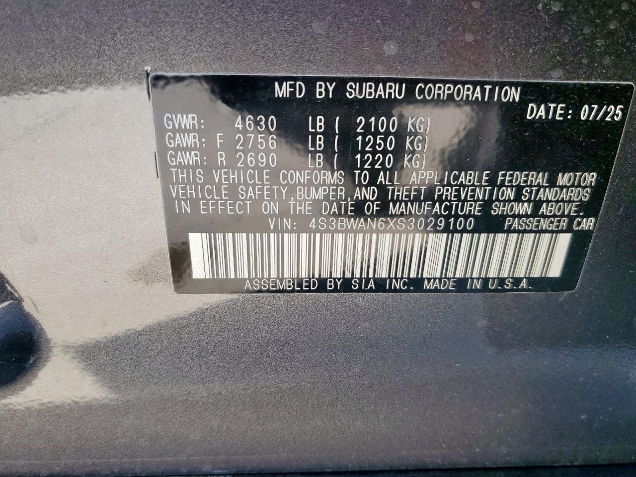 2025 SUBARU Legacy