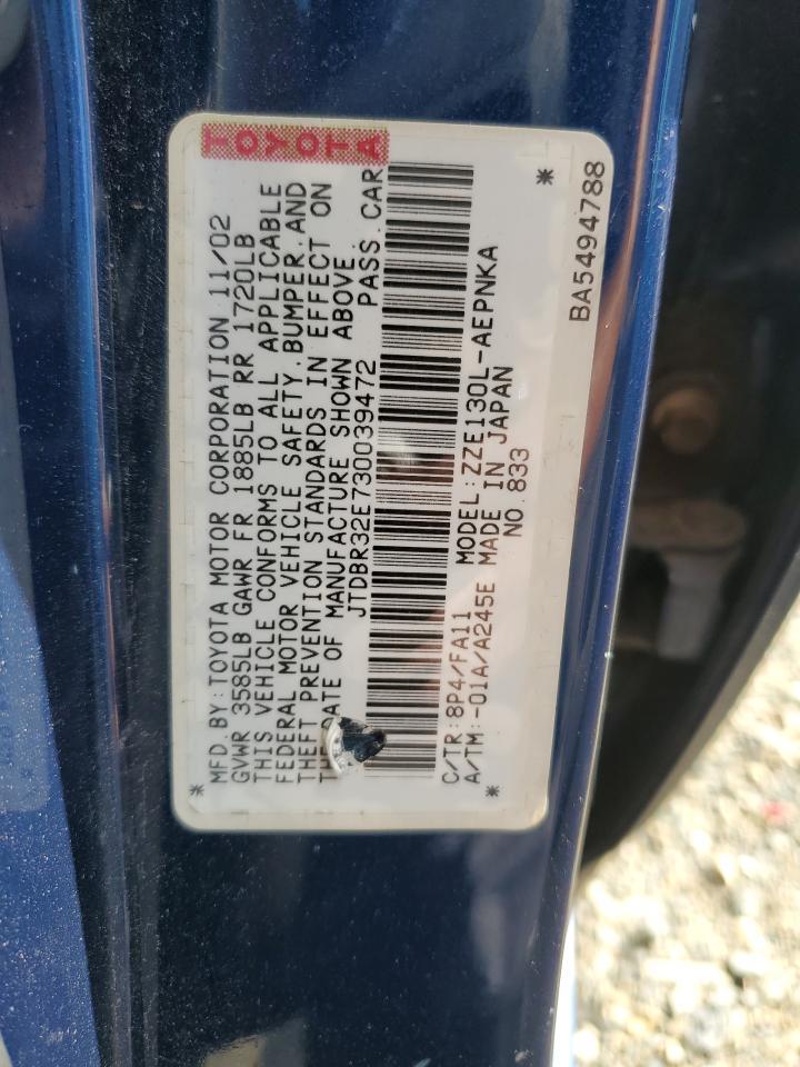 2003 TOYOTA COROLLA