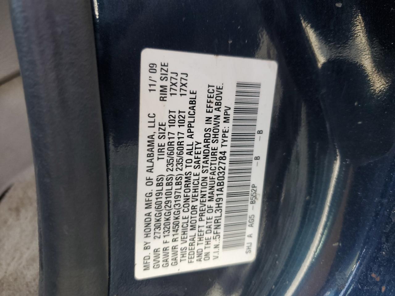 2010 HONDA ODYSSEY