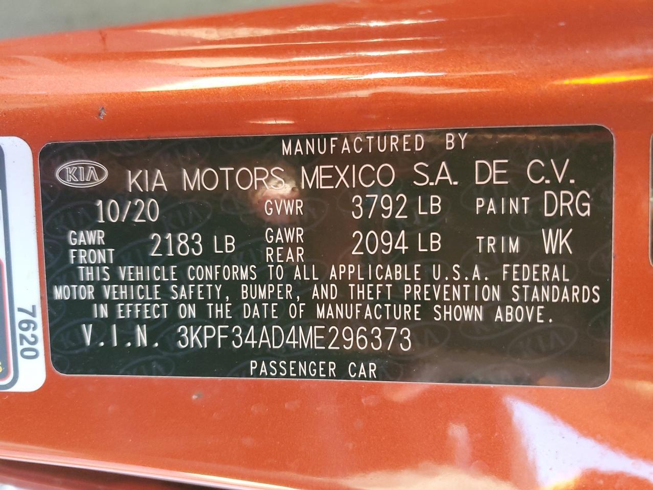 2021 KIA FORTE