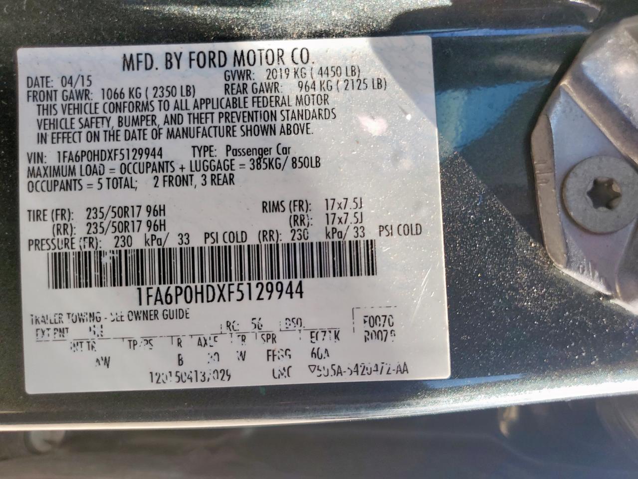 2015 FORD FUSION