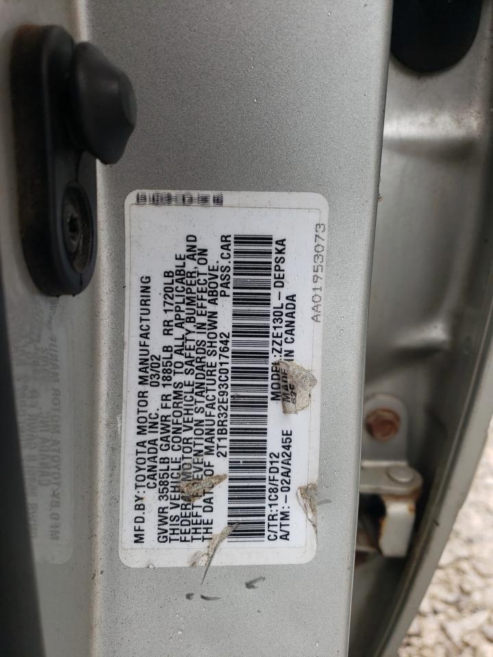 2003 TOYOTA COROLLA