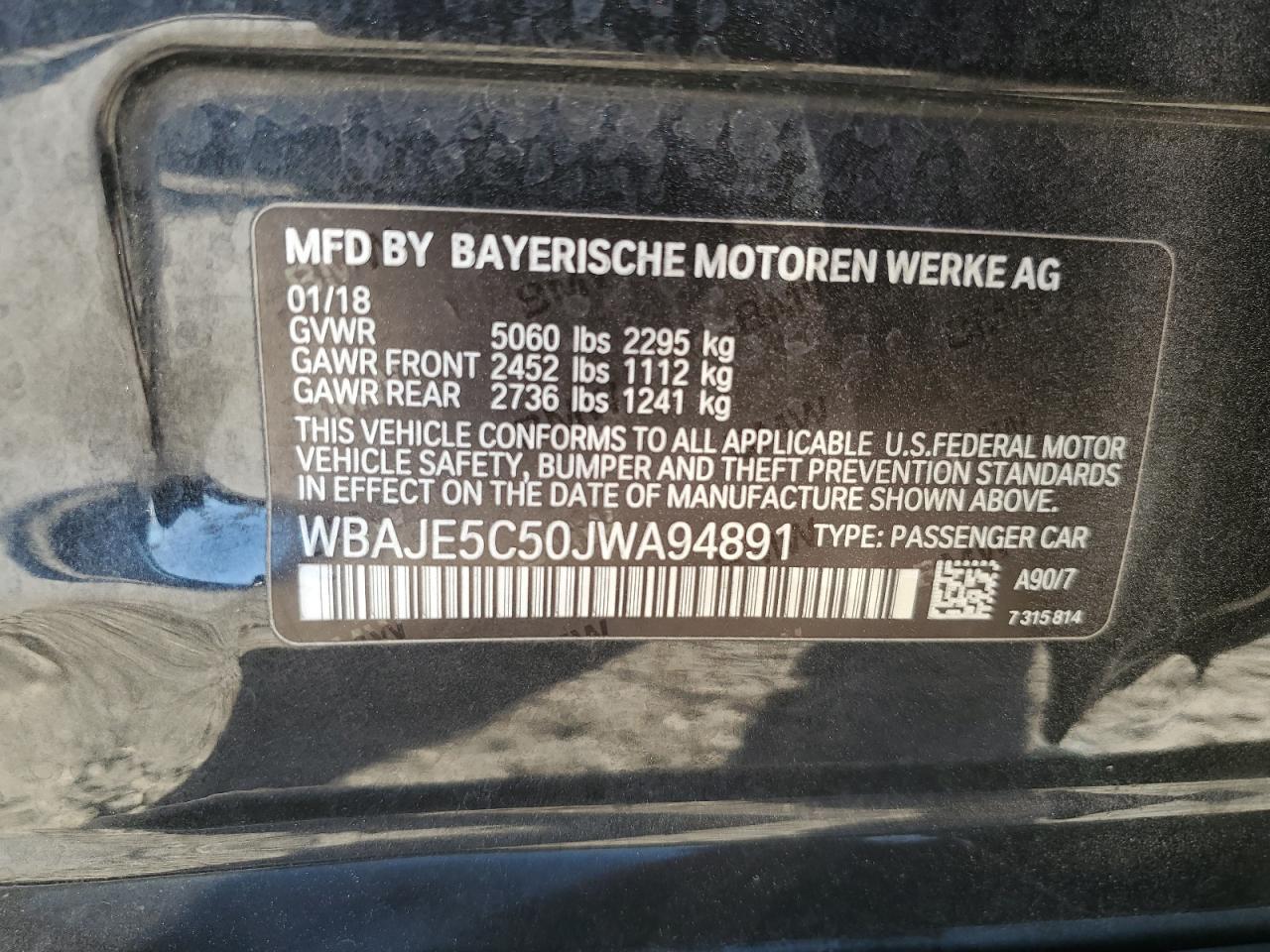 2018 BMW 5 series