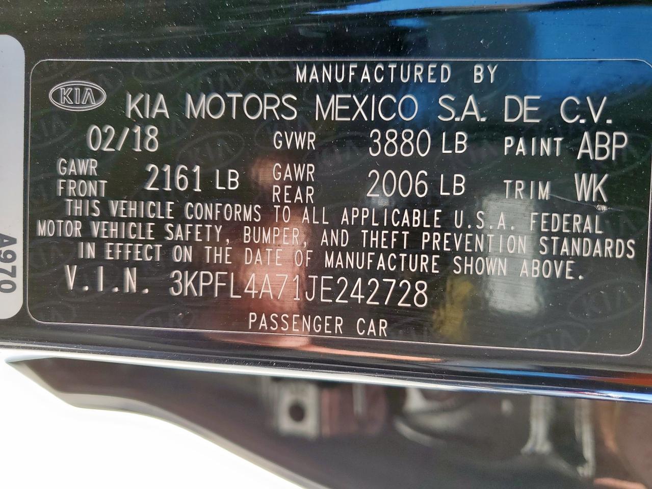 2018 KIA FORTE