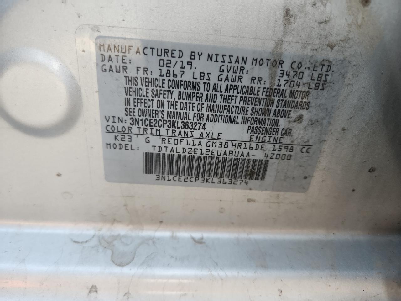 2019 NISSAN Versa Note
