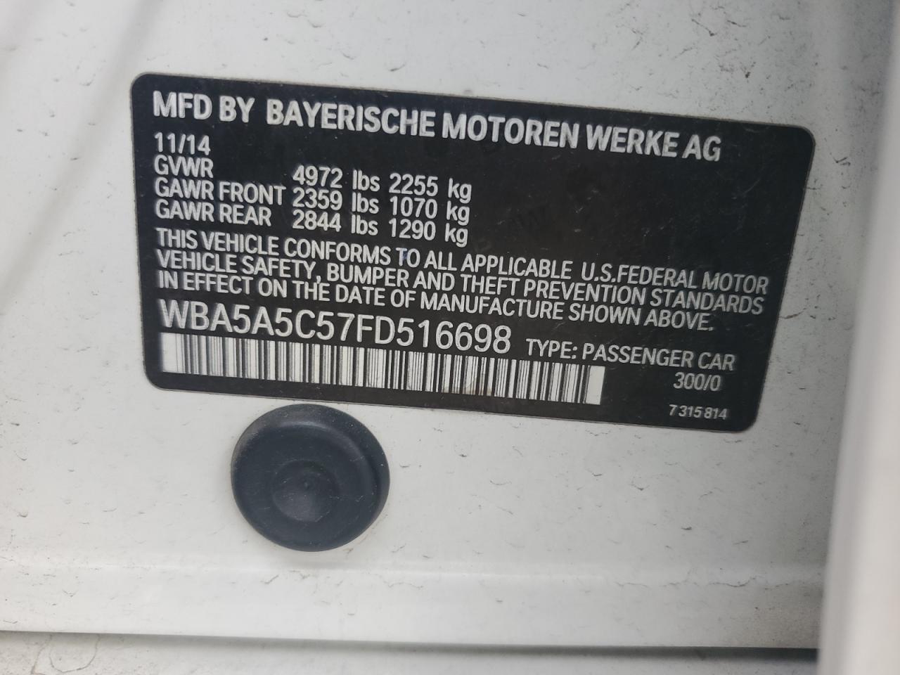2015 BMW 5 series