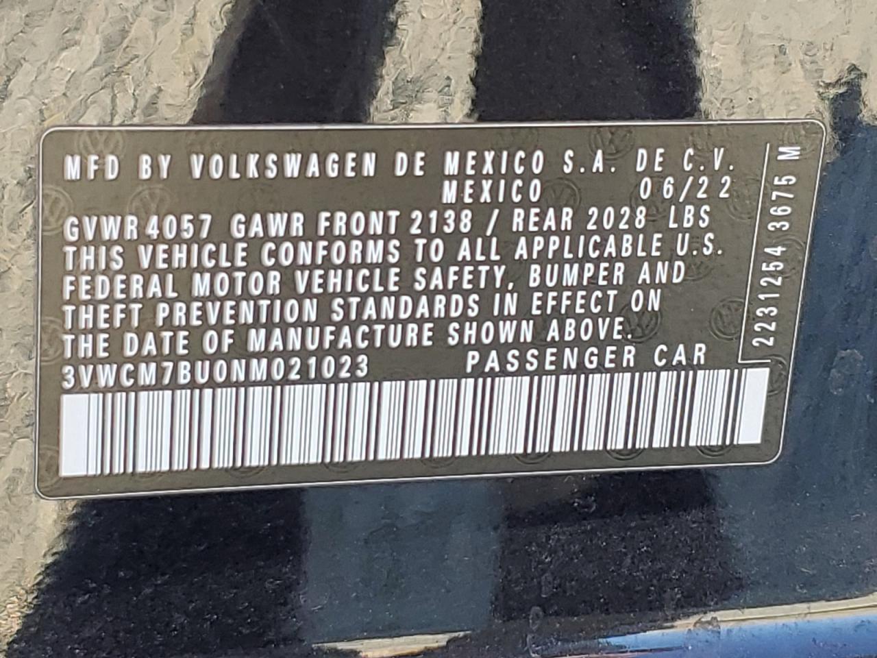 2022 VOLKSWAGEN JETTA