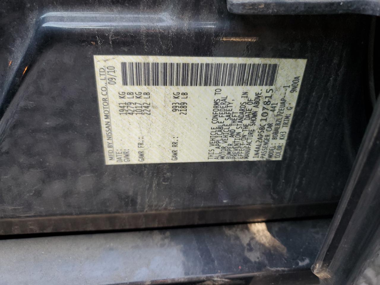 2011 NISSAN ALTIMA