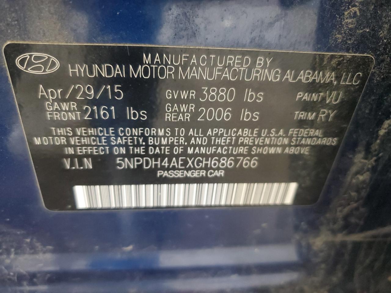 2016 HYUNDAI ELANTRA