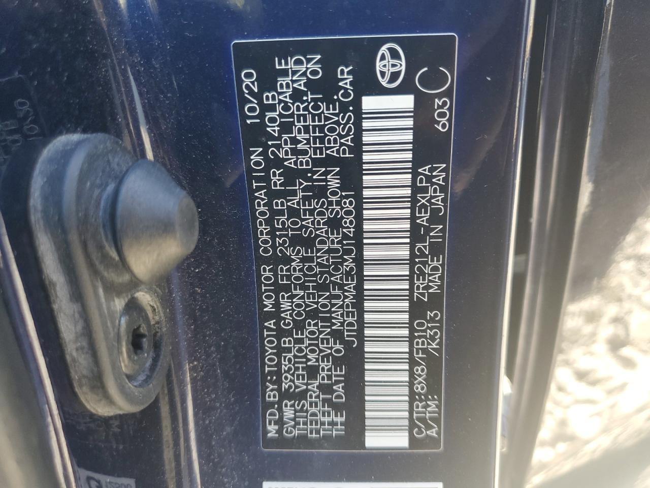 2021 TOYOTA COROLLA