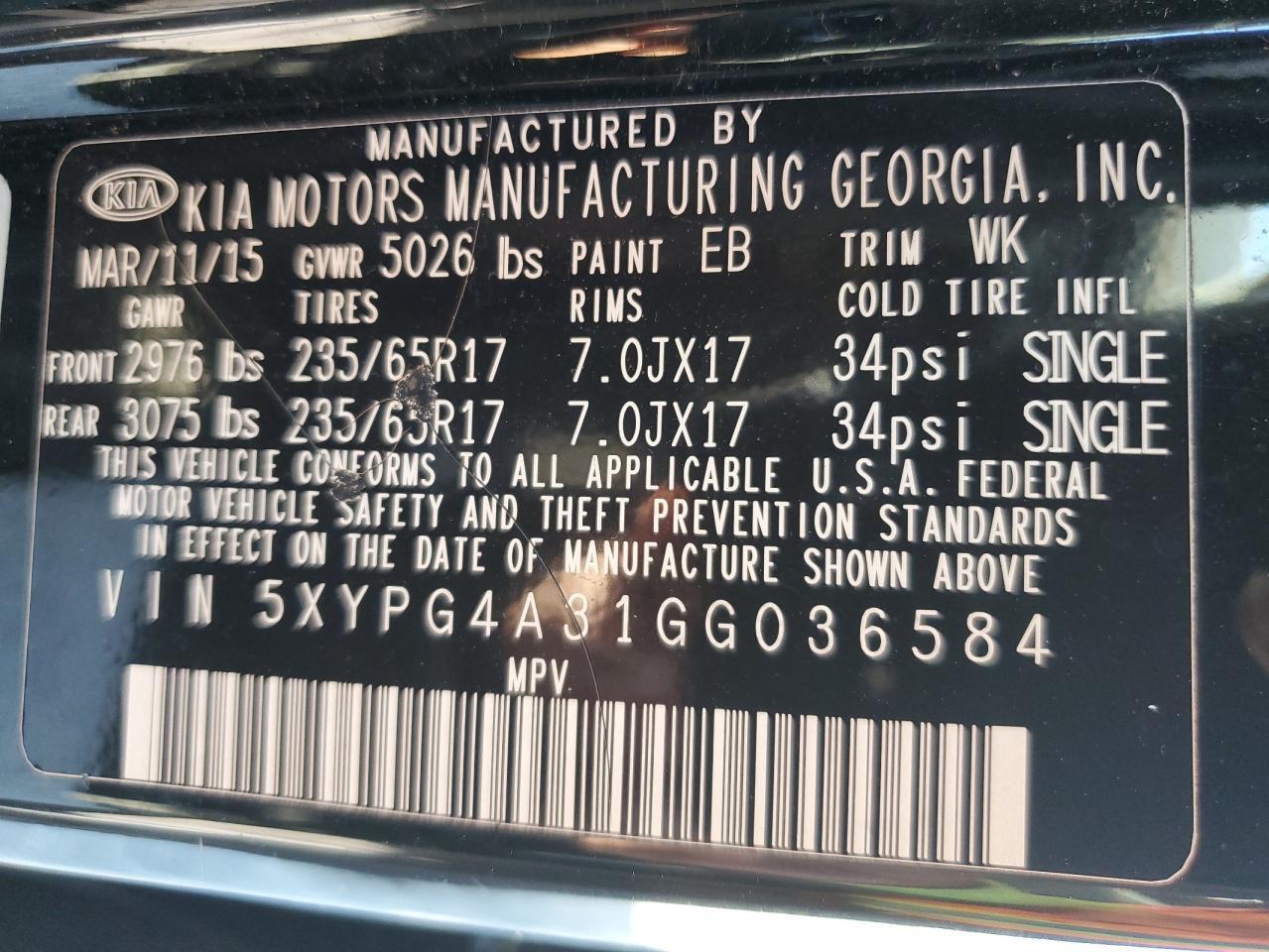 2016 KIA SORENTO