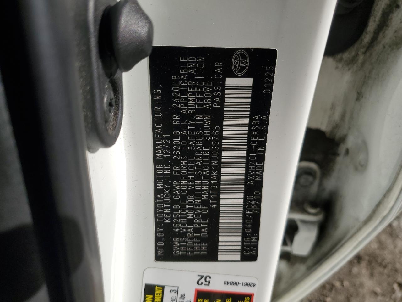 2022 TOYOTA CAMRY