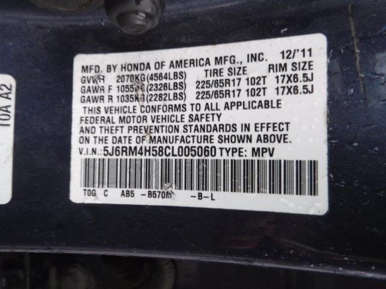 2012 HONDA CR-V