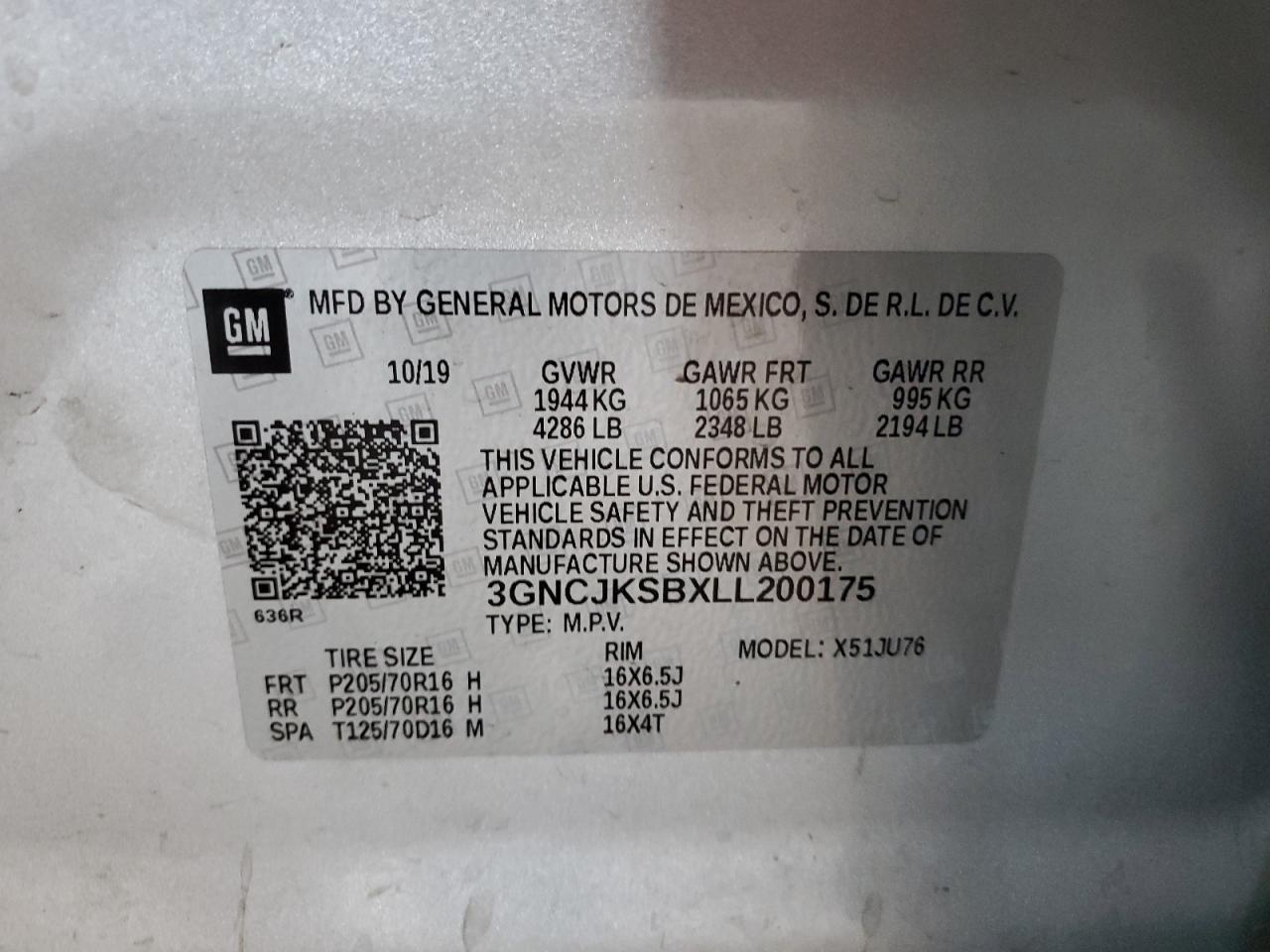 2020 CHEVROLET TRAX
