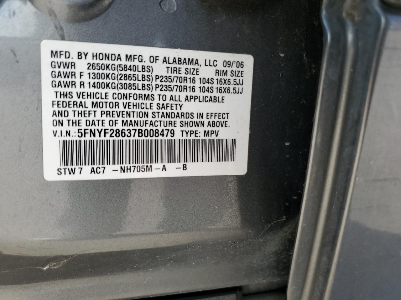 2007 HONDA PILOT