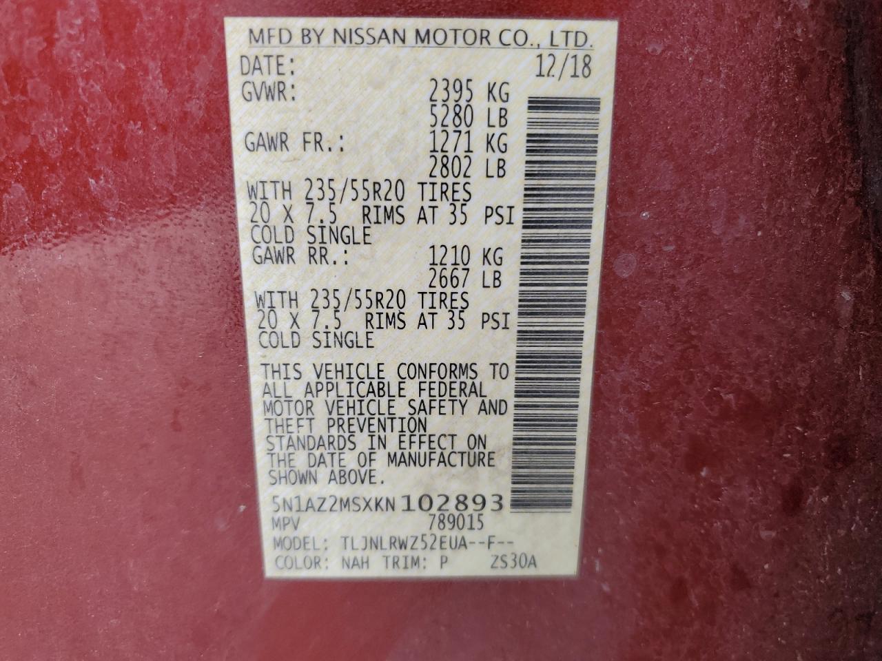 2019 NISSAN MURANO