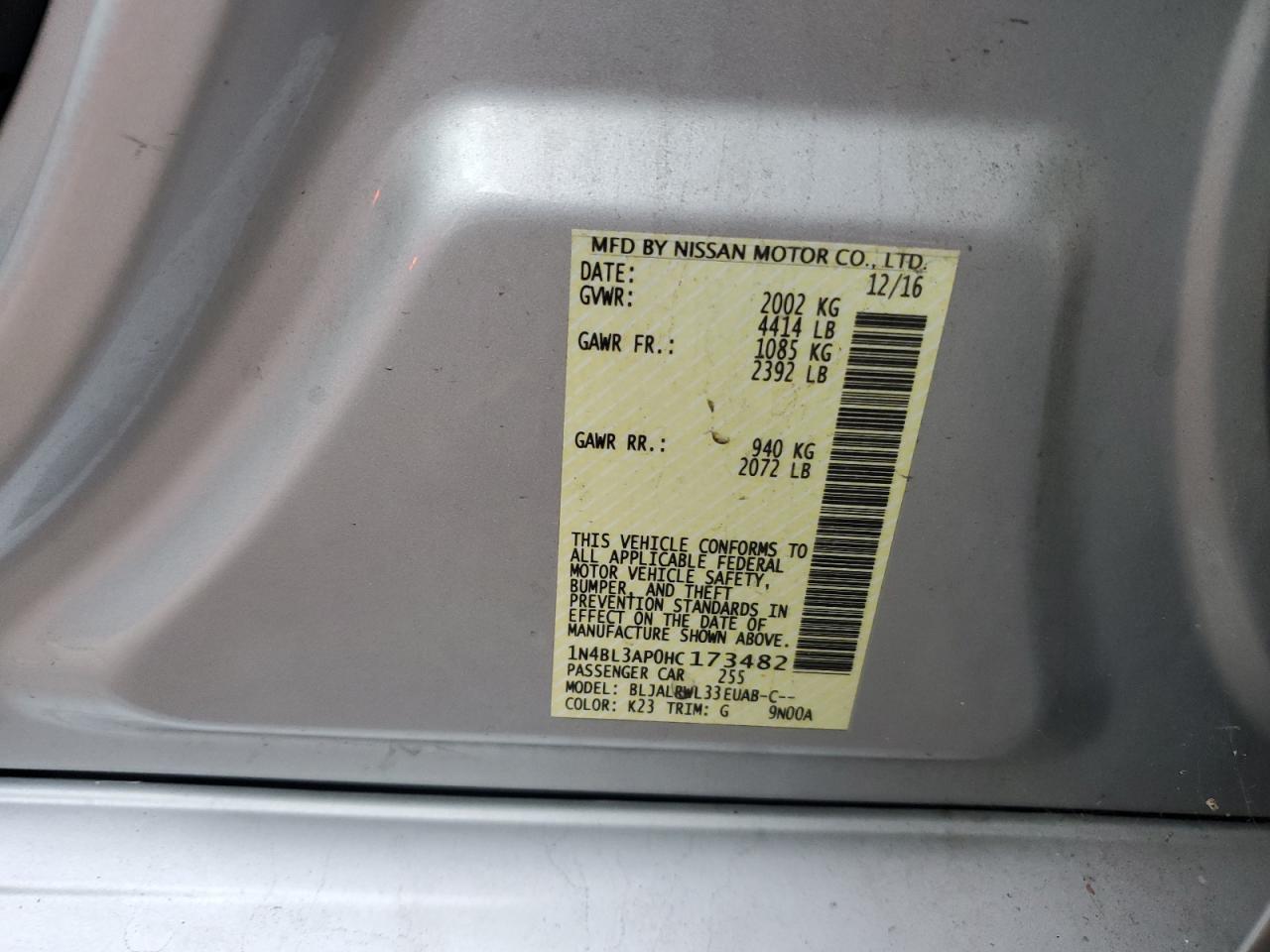 2017 NISSAN ALTIMA