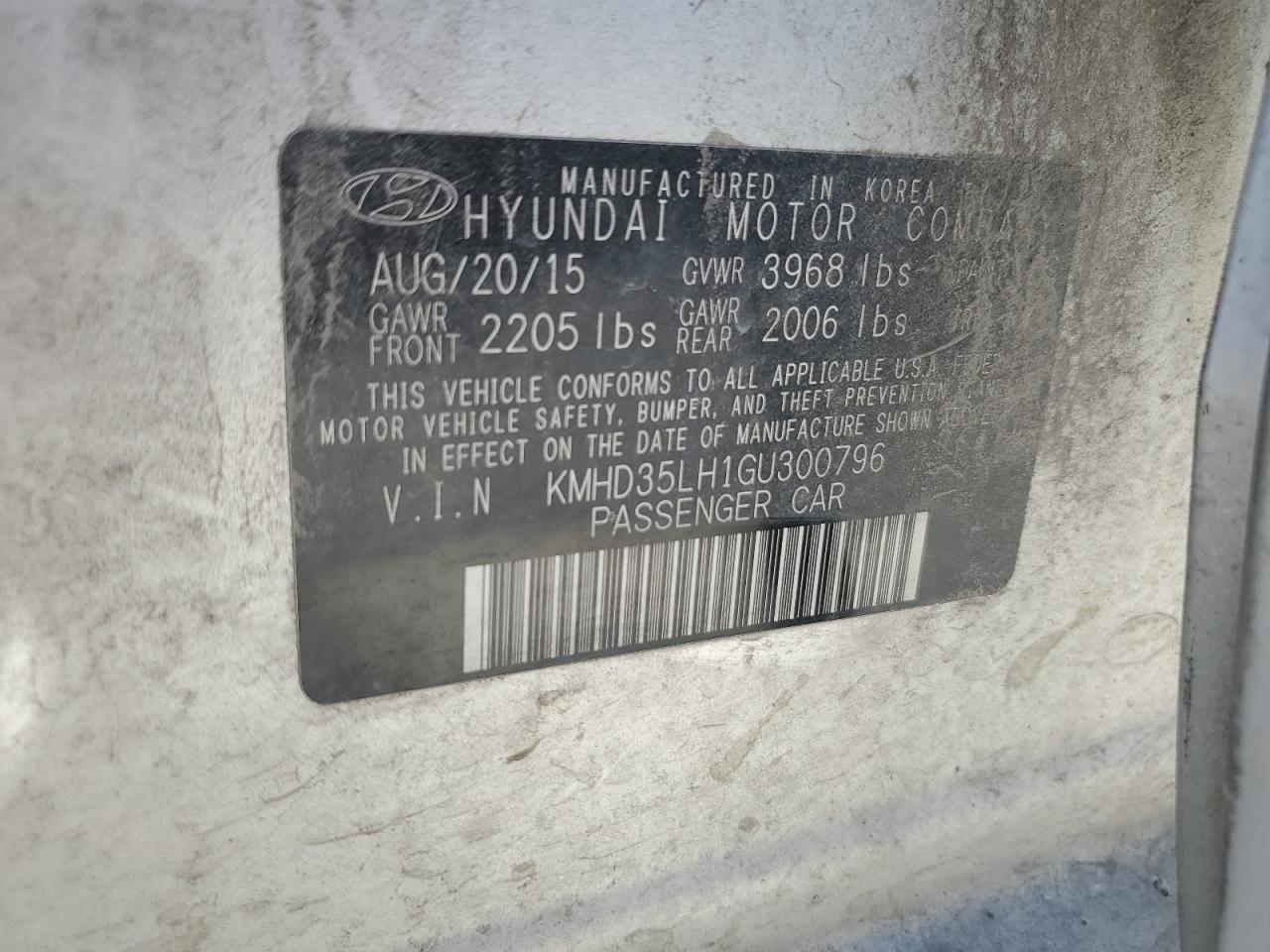2016 HYUNDAI ELANTRA